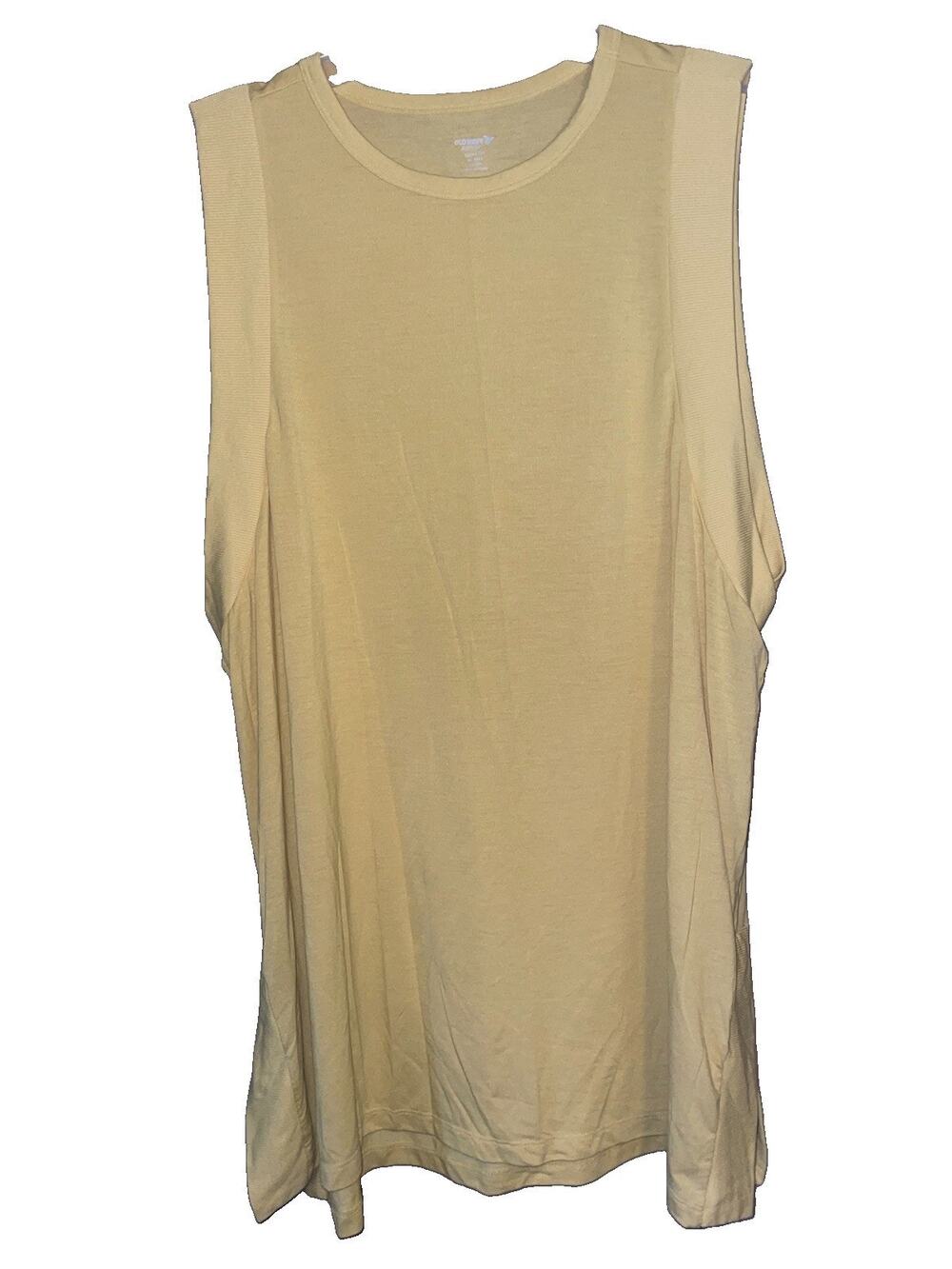 Old Navy Active Ultra Lite Go Dry Sleeveless Pale Yellow Tank Top Sz XL Tall